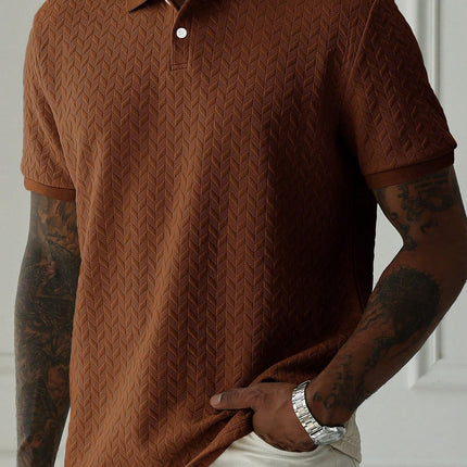 Men's Polo Collar Short-sleeved Shirt Brown