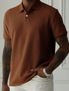 Men's Polo Collar Short-sleeved Shirt Brown