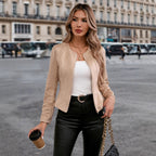 Suede Zipper Short Jacket