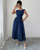SS Waist Skirt Dress dark blue