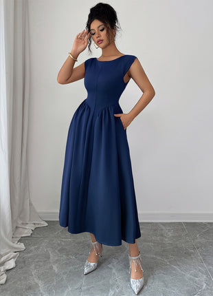 SS Waist Skirt Dress dark blue
