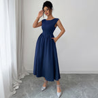 SS Waist Skirt Dress dark blue