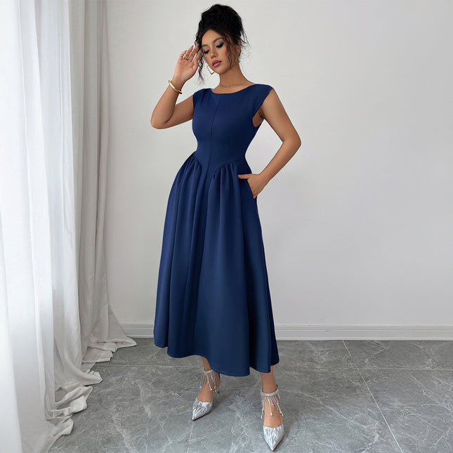SS Waist Skirt Dress dark blue