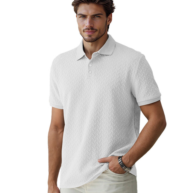 Casual Polo Collar Men's White