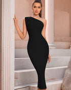 SS One Shoulder Dress Black