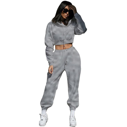 Women's Sports And Leisure Two-piece Set Gray