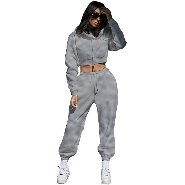 Women's Sports And Leisure Two-piece Set Gray