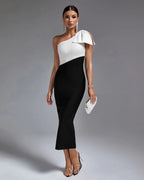 Shoulder Bow Casual Long One-piece Dress