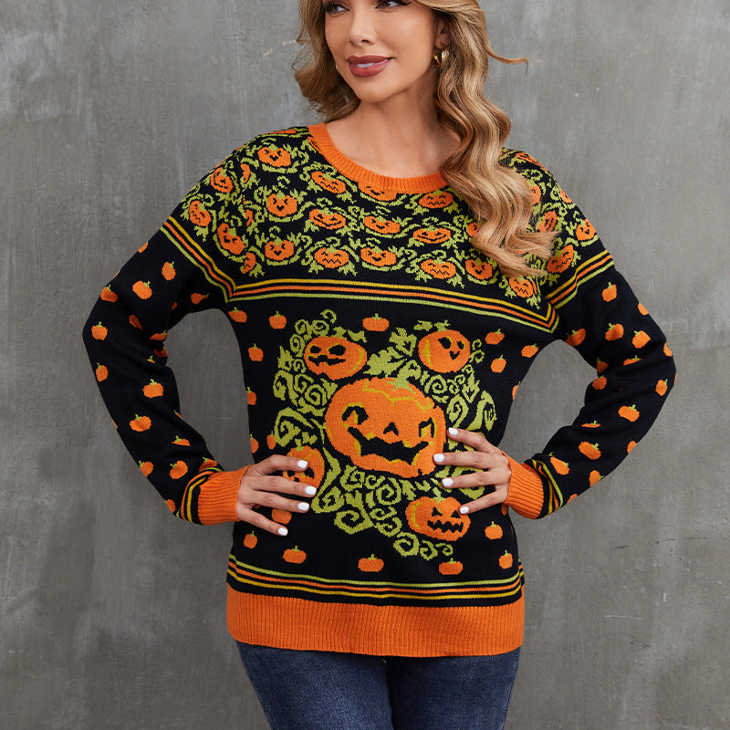 Halloween Cozy Cartoon Jacquard Sweater