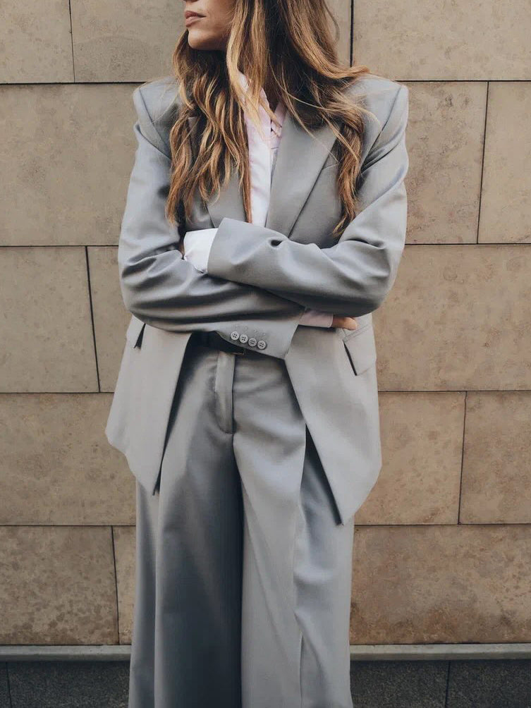 SS Gray Single-button Suit