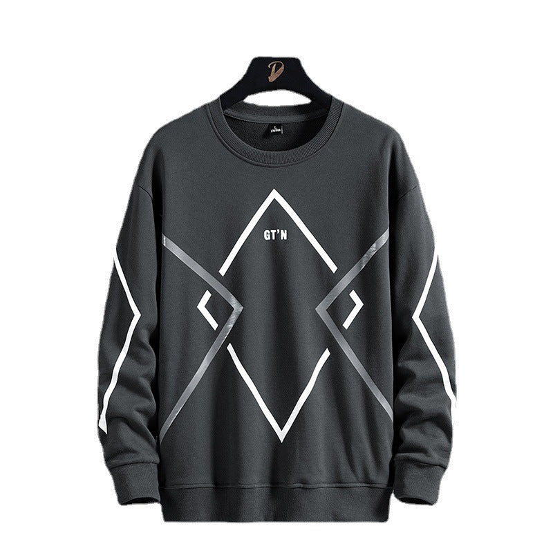 Fertiliser Enlarged Casual Spring And Autumn Sweater Dark Gray