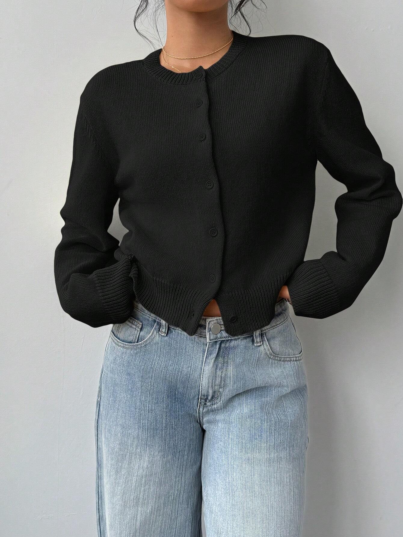 Chic Knitted Cardigan Short Sweater