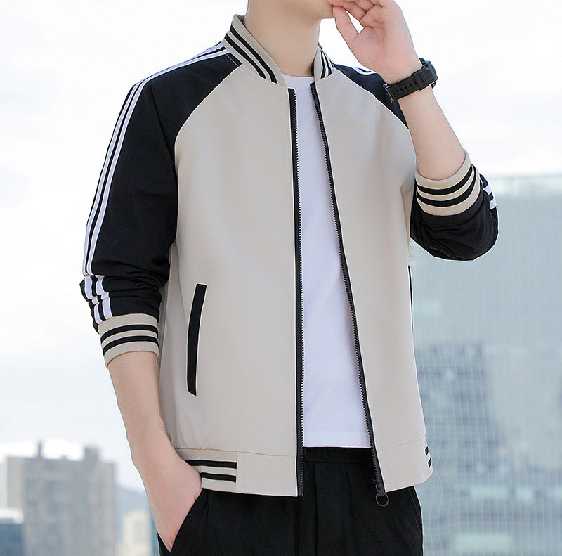 Men's Baseball Jacket Beige