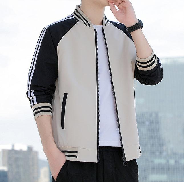 Men's Baseball Jacket Beige
