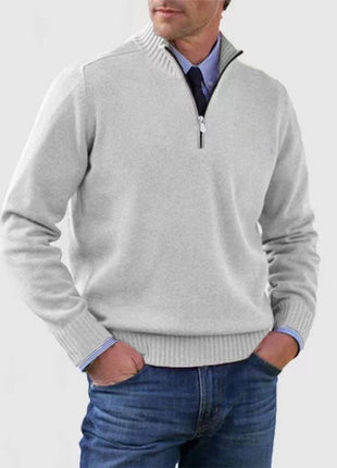 Men's Quarter Zipper Light Grey L