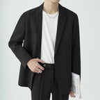 Men Loose Drooping Style Suit Set Black S