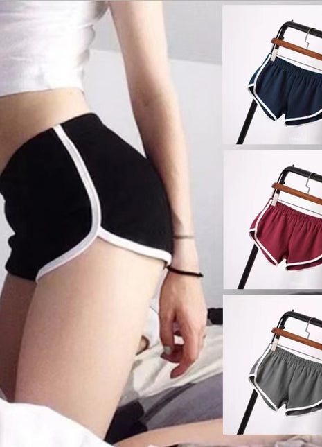 Workout Shorts Women's Candy Color Hot Pants Black