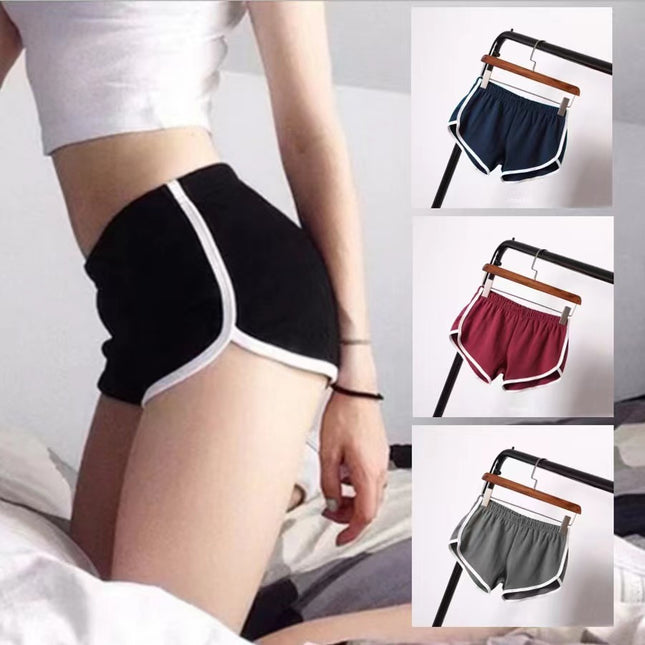 Workout Shorts Women's Candy Color Hot Pants Black