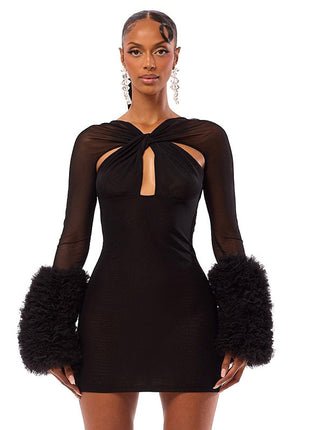 SS Plush Dress Black