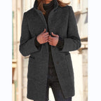 Women’s Winter Casual Button Outwear Coat Black