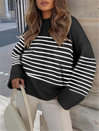Women's Oversized Plush Knitted Thick Thermal Sweater Black