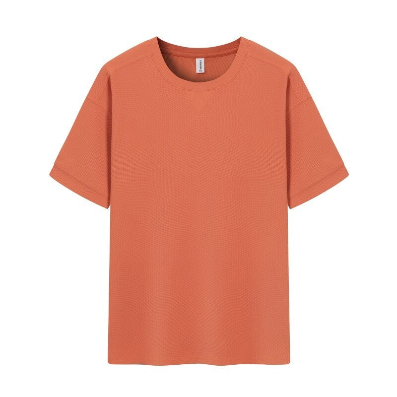 Waffle Heavy T-shirt For Men Orange