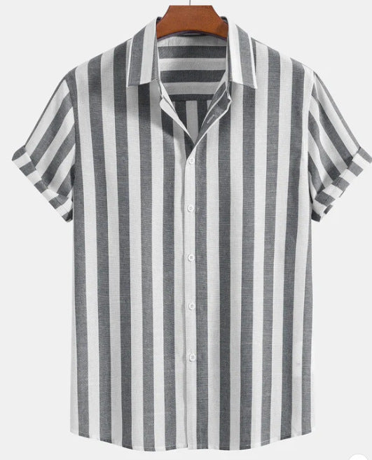 Stripe Printed T-Shirt For Men Dark Gray