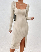 SS Knitted Dress Apricot