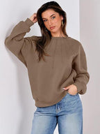 Loose Casual Women's Sweatshirt Brown