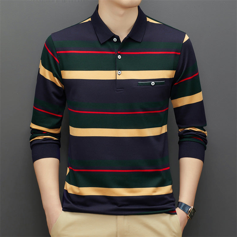 Men's Striped Polo Top