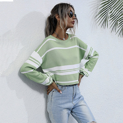 Women's Striped Bottomed Knit Sweater