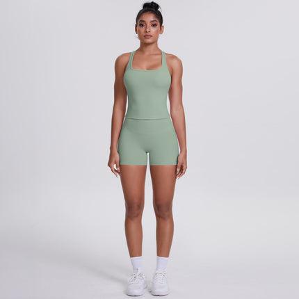 Brushed Outdoor Running Yoga Suit Green