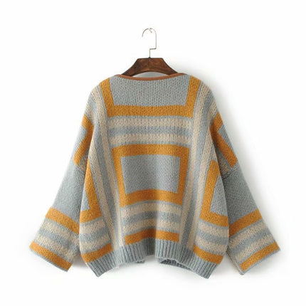 Women's Idle Style PU Leather Hemming Sweater