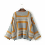 Women's Idle Style PU Leather Hemming Sweater