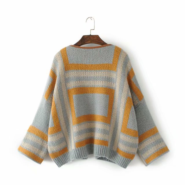 Women's Idle Style PU Leather Hemming Sweater