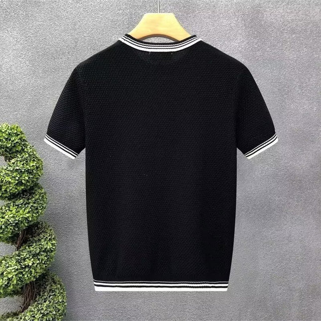Men's Slim Fit Stretch Crew T-shirt Black
