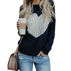 Love Printed Pullover Sweater Navy Blue