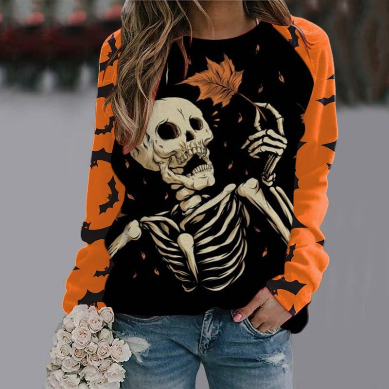 Halloween Cartoon Print Sweatshirt Style1
