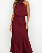 SS Elegant Evening Dress Burgundy