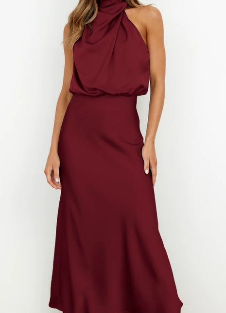 SS Elegant Evening Dress Burgundy
