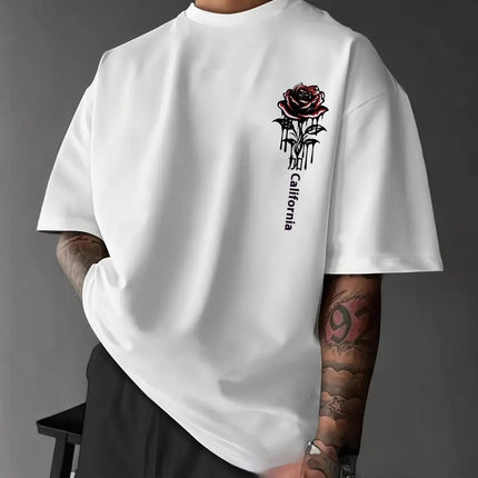 Unisex Wear Rose Graphic T-shirt White