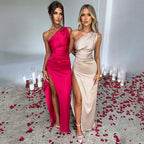 Sexy One-shoulder Backless Slit Dress