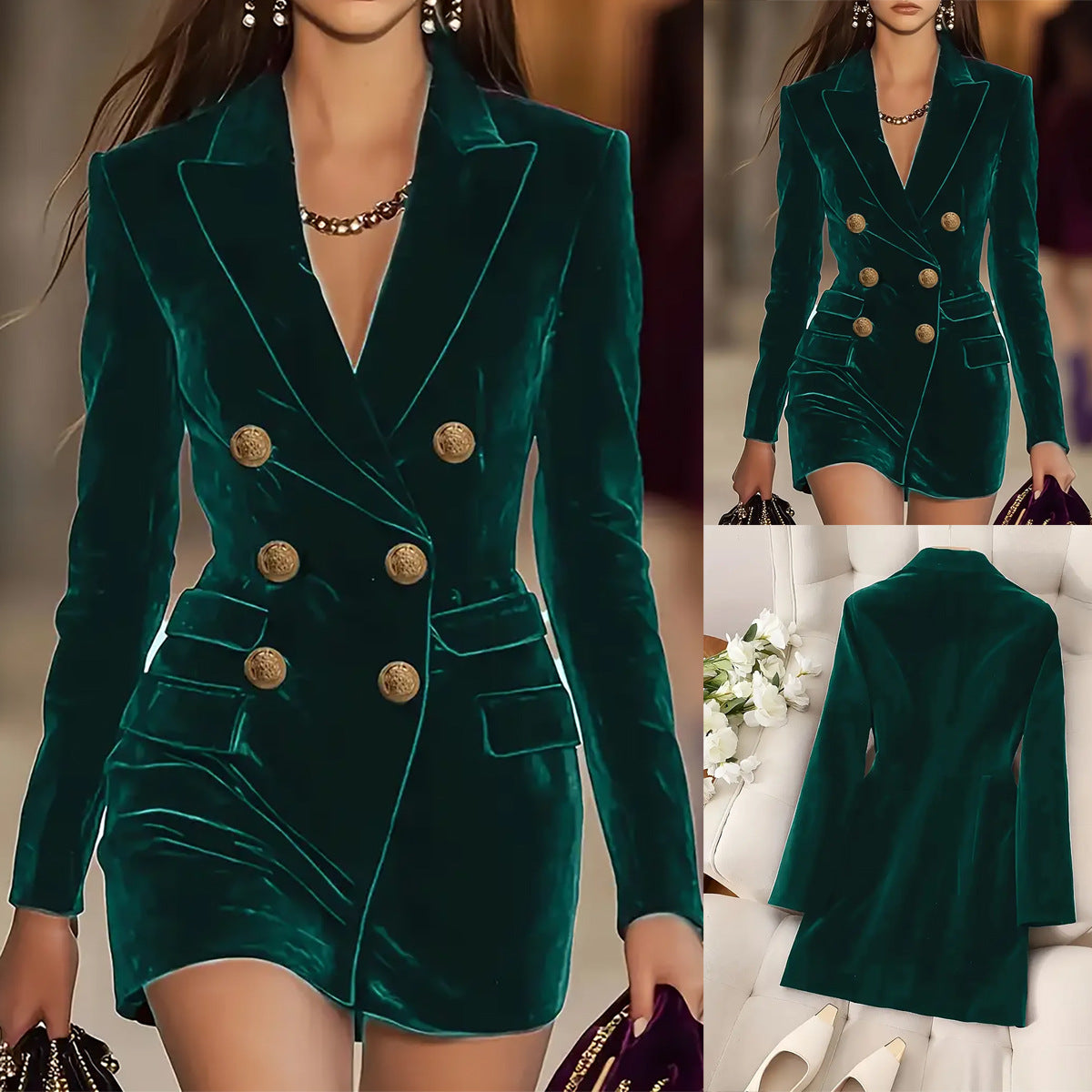 Elegant Long Sleeve Business Suit Dress
