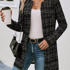 Casual Elegant Plaid Cardigan Black