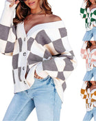 SS Checkered Cardigan