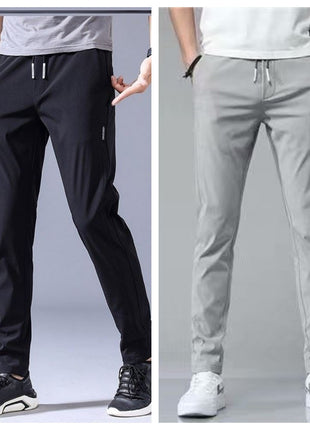 Loose Straight men's Sweatpants Black Light Grey