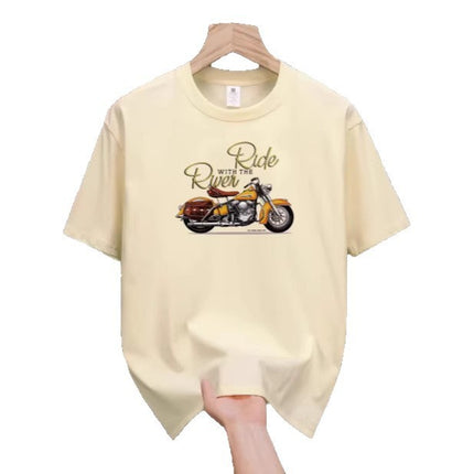 Men's Fashion Casual Motorcycle Pattern Printed T-shirt