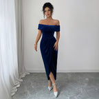 Elegant Tube Top Dress Blue