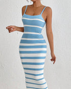 SS Straps Hip Dress lake blue