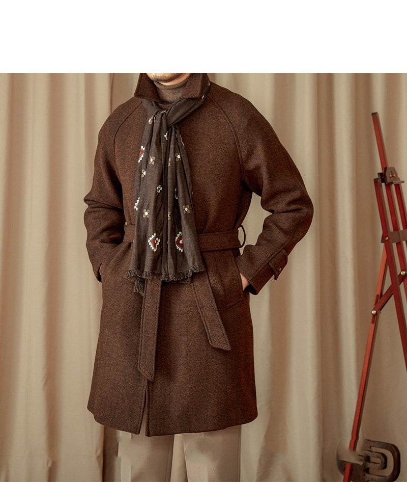 Men's Winter British Casual Wool Mid-length Coat